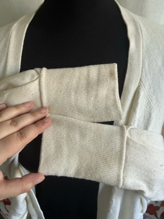 See by Chloé Cashmere Light Cream Button up Bat-Wing Cardigan Size L - Picture 4 of 15